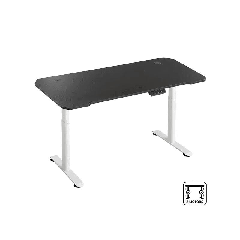 NOVA T021 SHELF Blanc + NOVA TABLETOP Noir 140x60cm